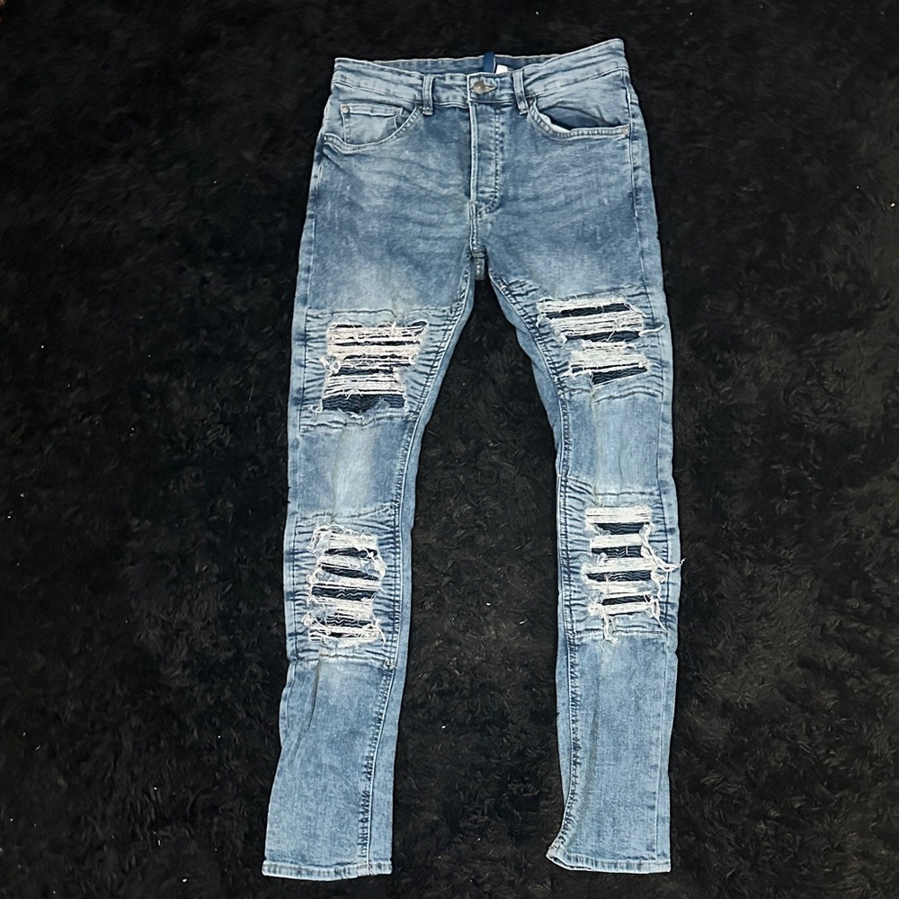 Divided Light Blue Distressed Skinny Jeans